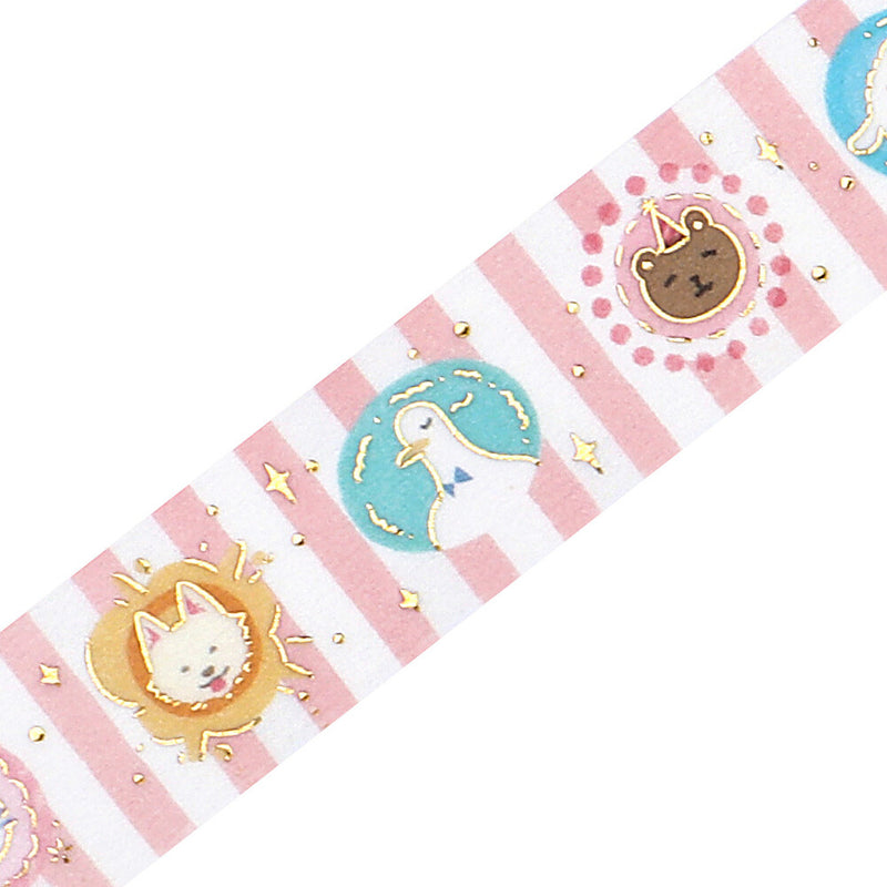 BGM Gold Foil Washi Tape - Animal Town BM-LGCA127