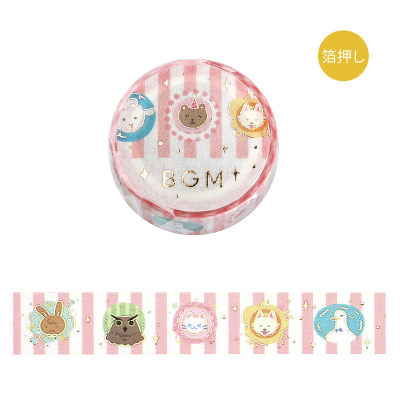 BGM Gold Foil Washi Tape - Animal Town BM-LGCA127