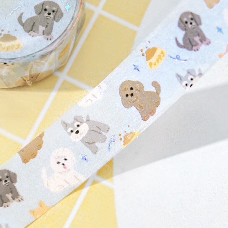 BGM Holographic Foil Washi Tape - Love Dogs BM-LGCA135