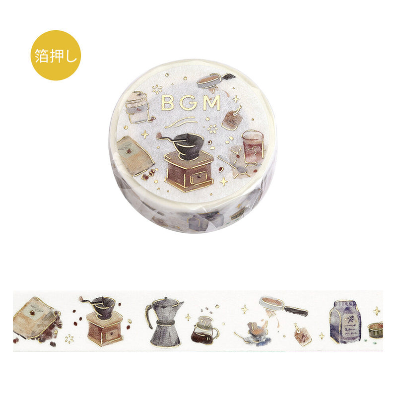 BGM Gold Foil Washi Tape - Enjoy Cafe BM-LGCA138