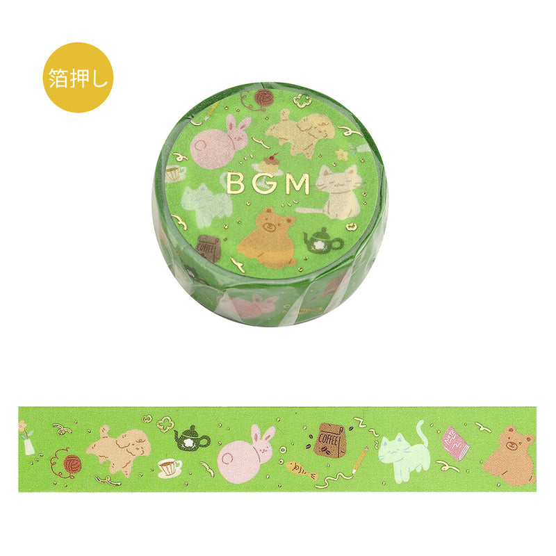 BGM Gold Foil Washi Tape - Animal Carnival BM-LGCA139