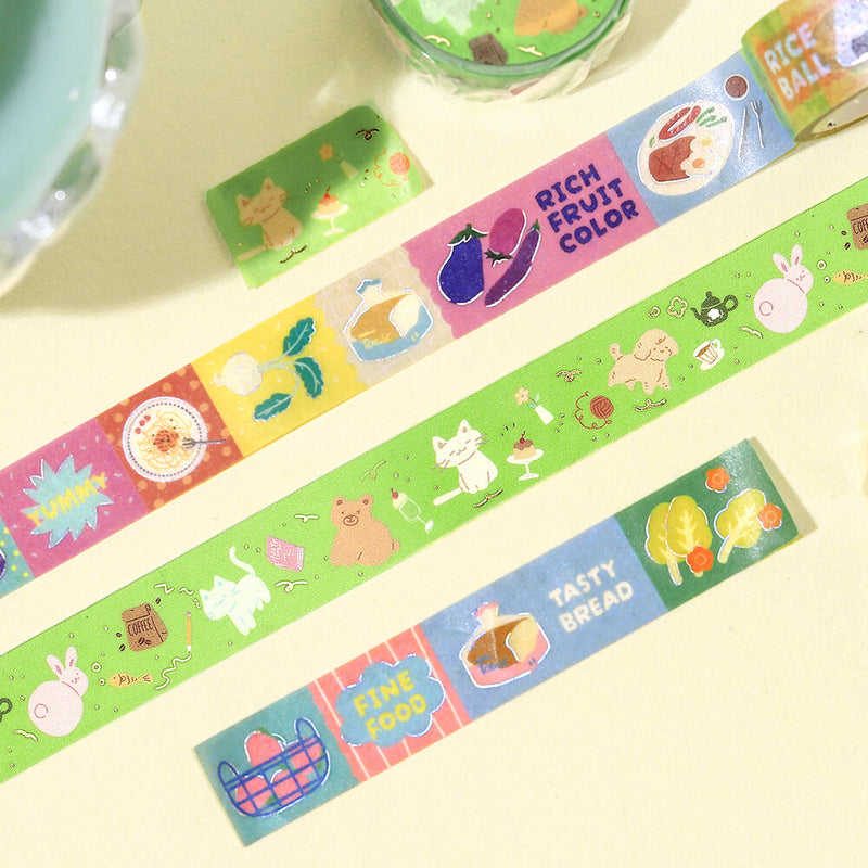 BGM Holographic Foil Washi Tape - Pop Food