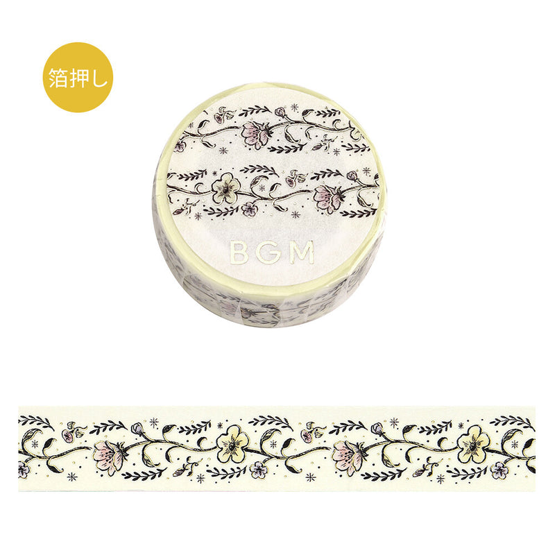 BGM Gold Foil Washi Tape - Flower Sketch BM-LGCA142
