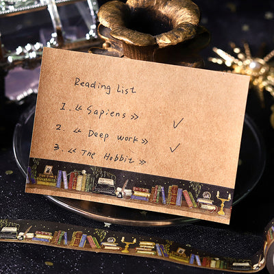 BGM Gold Foil Washi Tape - Late Night Bookshelf BM-LGCA143
