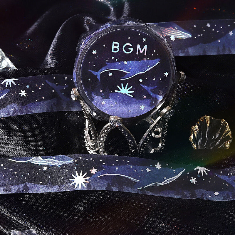 BGM Holographic Foil Washi Tape - Whales Traveling Through the Sea of ​​Stars BM-LGCA147