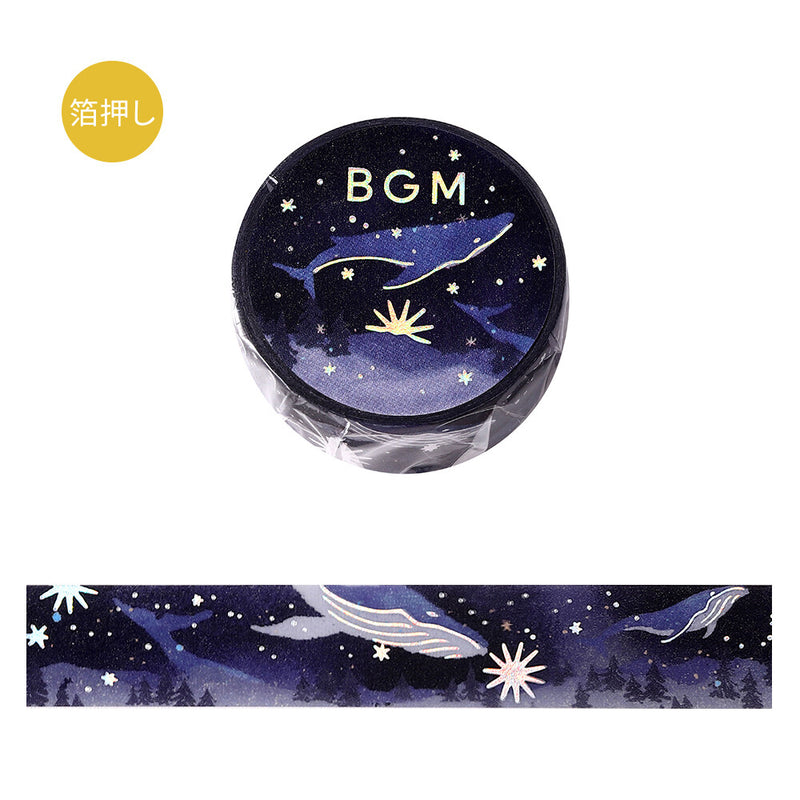 BGM Holographic Foil Washi Tape - Whales Traveling Through the Sea of ​​Stars BM-LGCA147