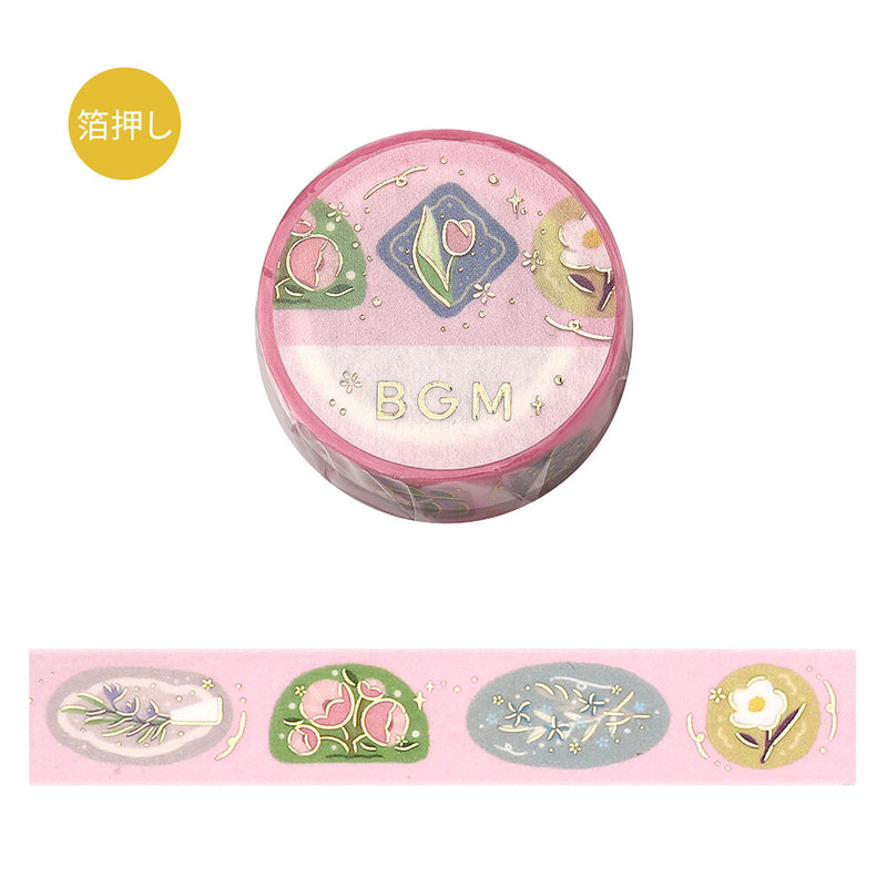 BGM Gold Foil Washi Tape - Flower Brooch BM-LGCA148