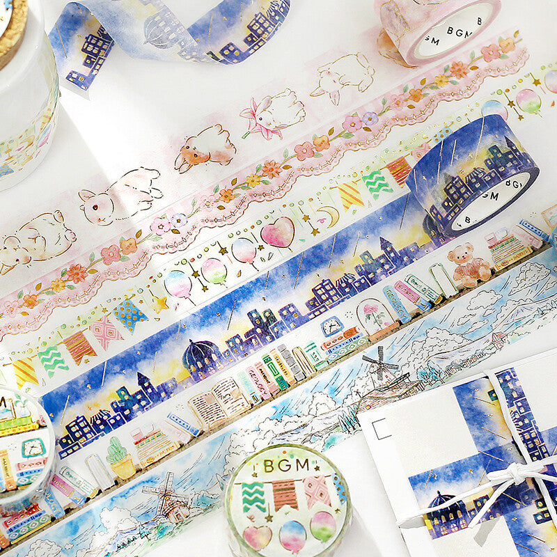 BGM Gold Foil Washi Tape - Windmill Valley