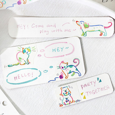 BGM Holographic Foil Washi Tape - Colorful Zoo BM-LGCD058