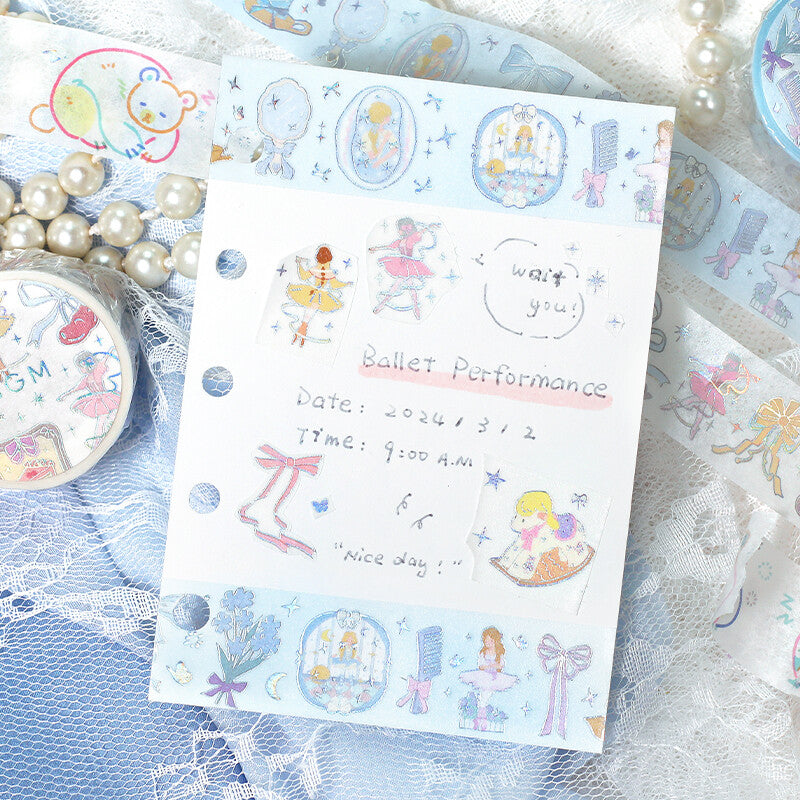 BGM Holographic Foil Washi Tape - Yellow Ballerina