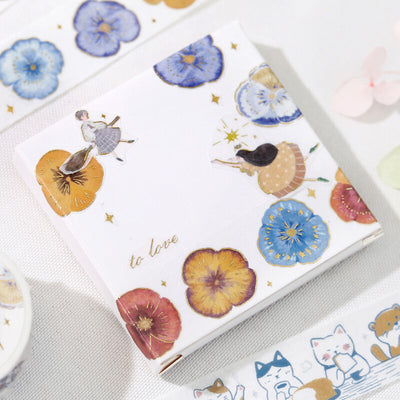 BGM Gold Foil Washi Tape - Pansy Bookmark