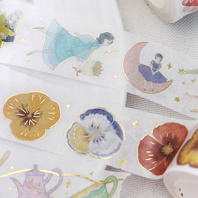 BGM Gold Foil Washi Tape - Pansy Bookmark