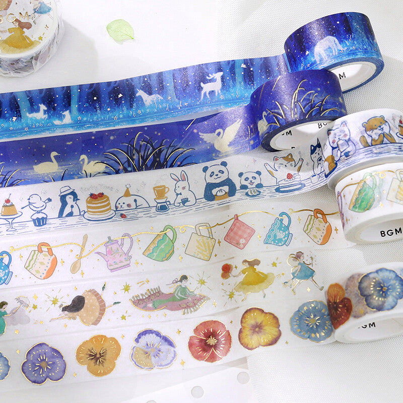 BGM Gold Foil Washi Tape - Pansy Bookmark