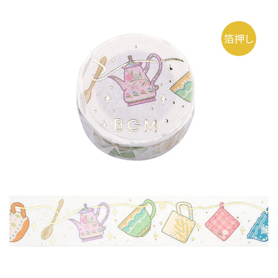 BGM Gold Foil Washi Tape - Tea Time BM-LGCD063