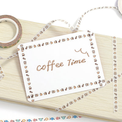 BGM Skinny Washi Tape - Coffee Time BM-LS060