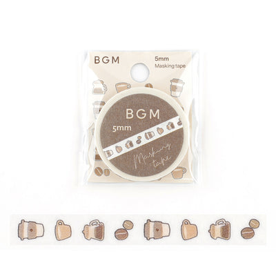 BGM Skinny Washi Tape - Coffee Time BM-LS060