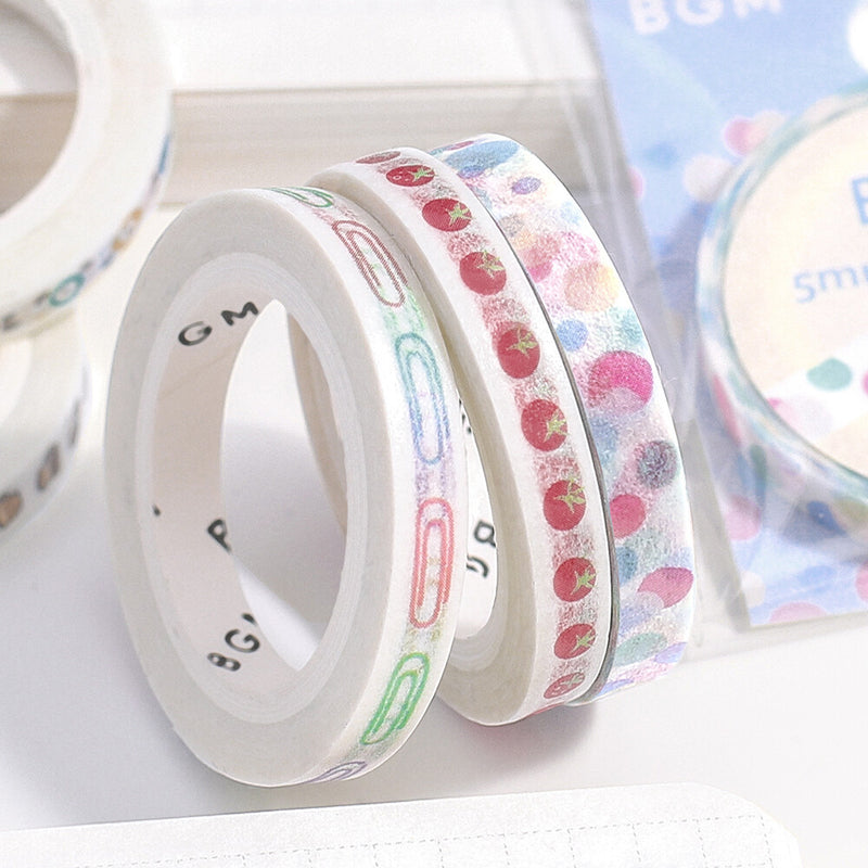 BGM Basic Series Skinny Washi Tape - Paper Clip