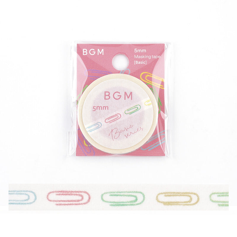 BGM Basic Series Skinny Washi Tape - Paper Clip BM-LS063