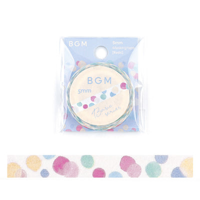 BGM Basic Series Skinny Washi Tape - Colorful Polka Dots BM-LS064