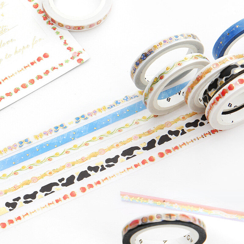 BGM Gold Foil Skinny Washi Tape - Conveyor Belt Sushi