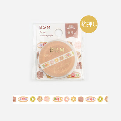 BGM Gold Foil Skinny Washi Tape - Dessert BM-LSG139
