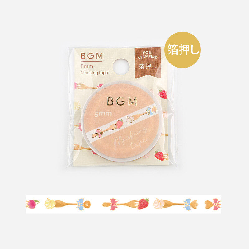 BGM Gold Foil Skinny Washi Tape - Fork BM-LSG144