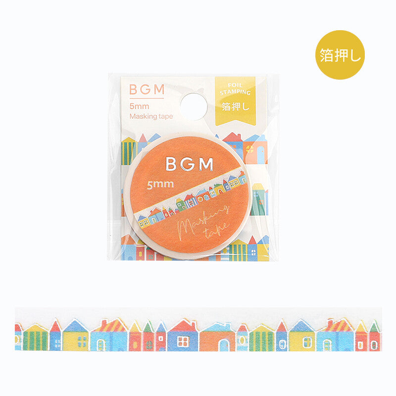 BGM Silver Foil Skinny Washi Tape - House BM-LSG147