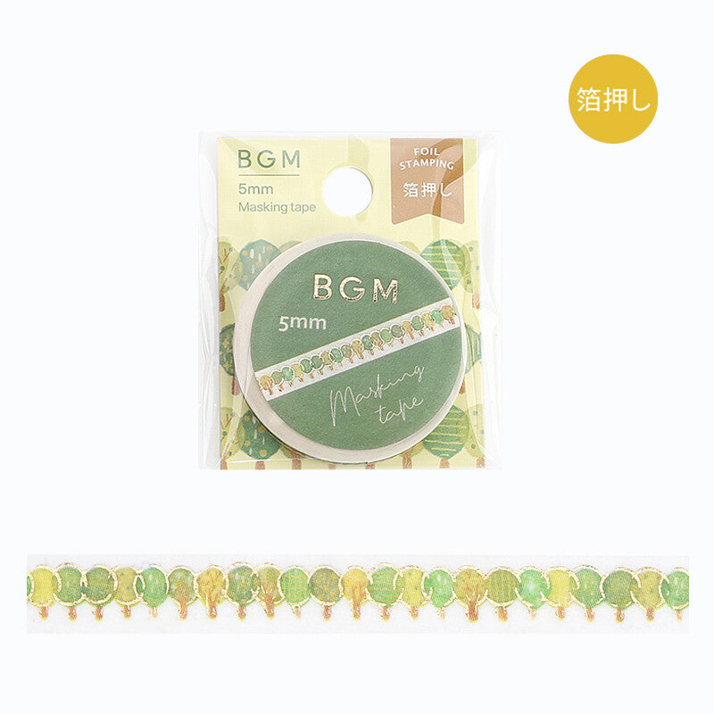 BGM Gold Foil Skinny Washi Tape - Tree    BM-LSG152
