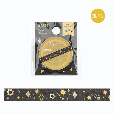 BGM Gold Foil Skinny Washi Tape - Stardust BM-LSG154