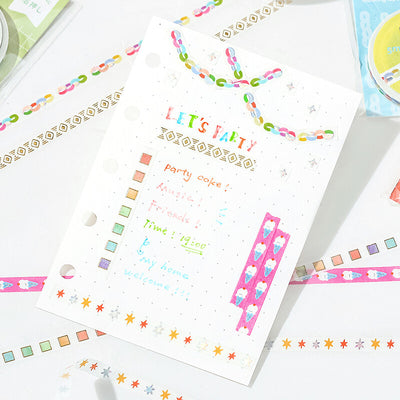 BGM Basic Series Holographic Foil Skinny Washi Tape - Star