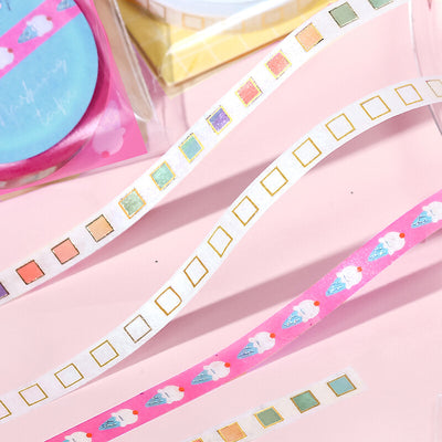 BGM Basic Series Gold Foil Skinny Washi Tape - Color Check