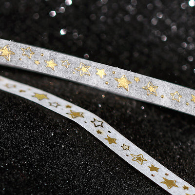 BGM Basic Series Gold Foil Skinny Washi Tape - Star Pattern BM-LSG164