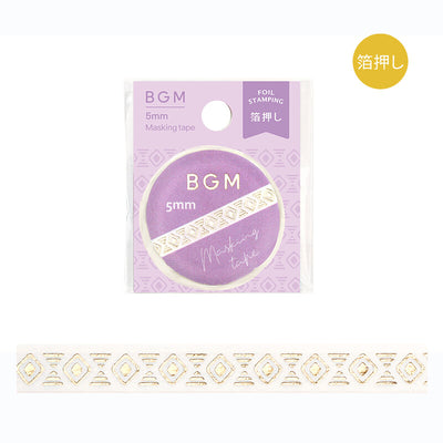 BGM Basic Series Gold Foil Skinny Washi Tape - Mystery Pattern BM-LSG165 