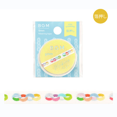 BGM Basic Series Holographic Foil Skinny Washi Tape - Colored Tape BM-LSG167