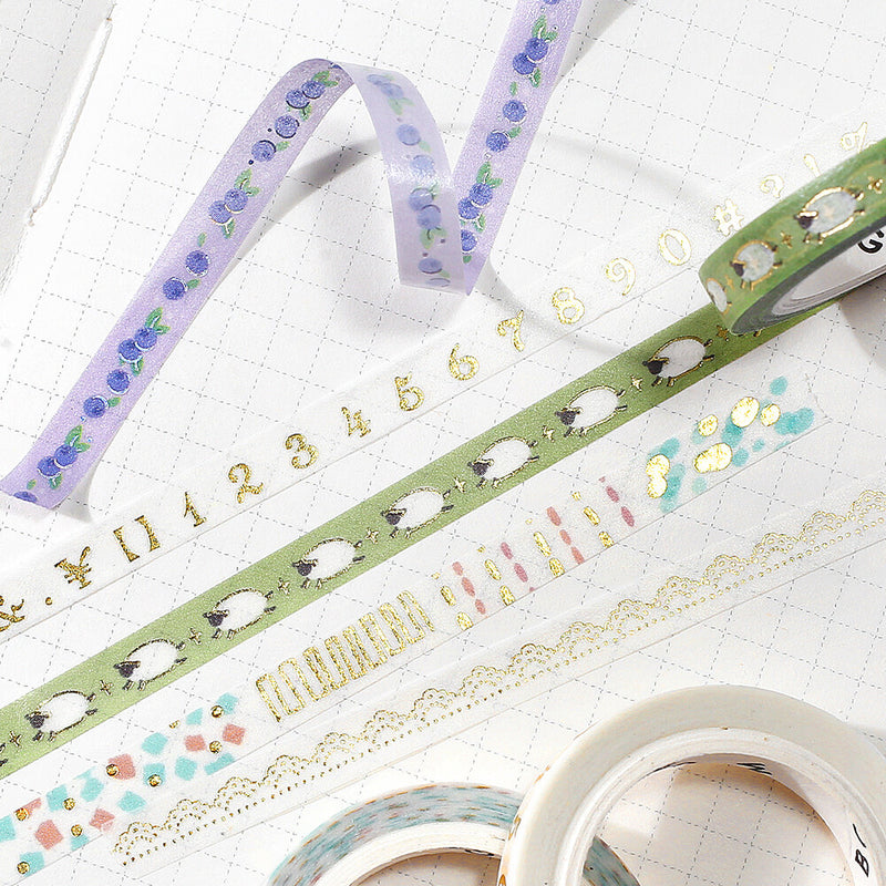 BGM Gold Foil Skinny Washi Tape - Lace