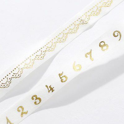 BGM Gold Foil Skinny Washi Tape - Lace