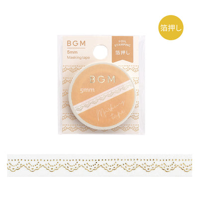 BGM Gold Foil Skinny Washi Tape - Lace BM-LSG169