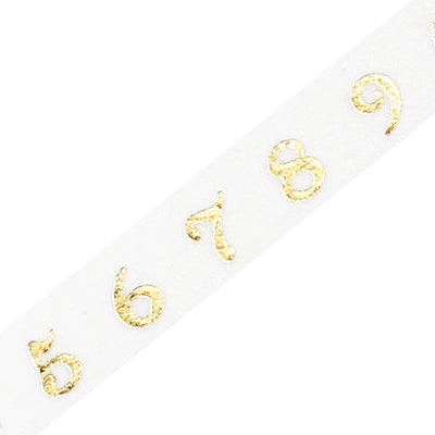 BGM Gold Foil Skinny Washi Tape - Numbers BM-LSG170