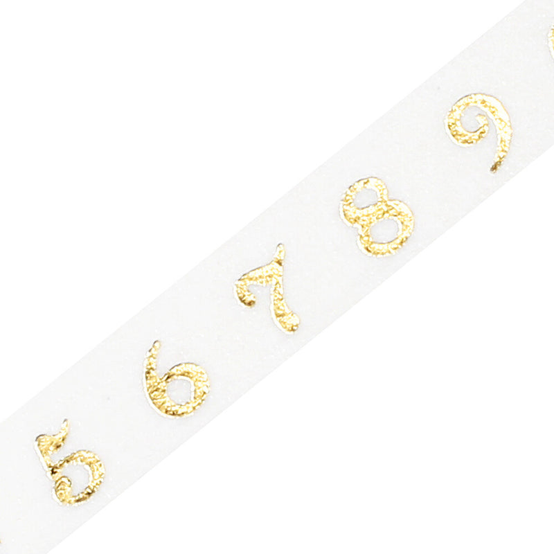 BGM Gold Foil Skinny Washi Tape - Numbers BM-LSG170