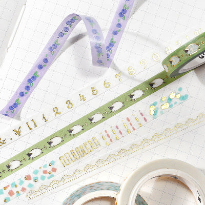 BGM Holographic Foil Skinny Washi Tape - Blueberry