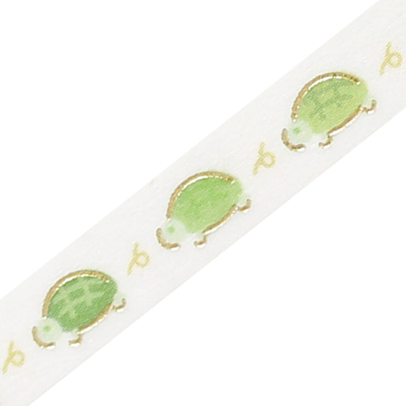 BGM Gold Foil Skinny Washi Tape - Running Turtle BM-LSG182
