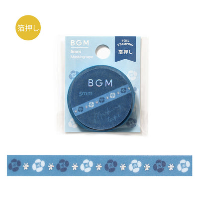 BGM Holographic Foil Skinny Washi Tape - Night Blooming Flowers BM-LSG183