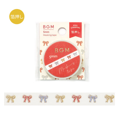 BGM Gold Foil Skinny Washi Tape - Little Ribbon BM-LSG184