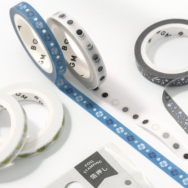 BGM Holographic Foil Skinny Washi Tape - Basic Circle BM-LSG185