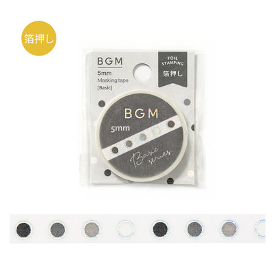BGM Holographic Foil Skinny Washi Tape - Basic Circle BM-LSG185