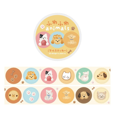 BGM Ronud Sticker Roll - Fluffy Animals BM-RB002