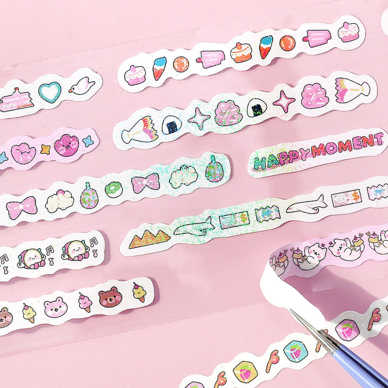 BGM Mini LINEA Holographic Sticker Roll - Pink BM-RF004