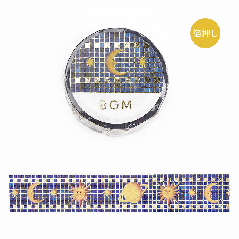BGM Tile Art Gold Foil Washi Tape - Universe BM-SAG004