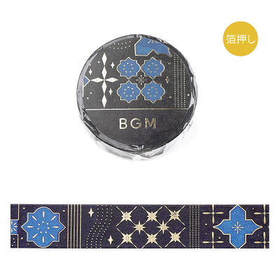 BGM Tile Art Gold Foil Washi Tape - Night Sky BM-SAG005