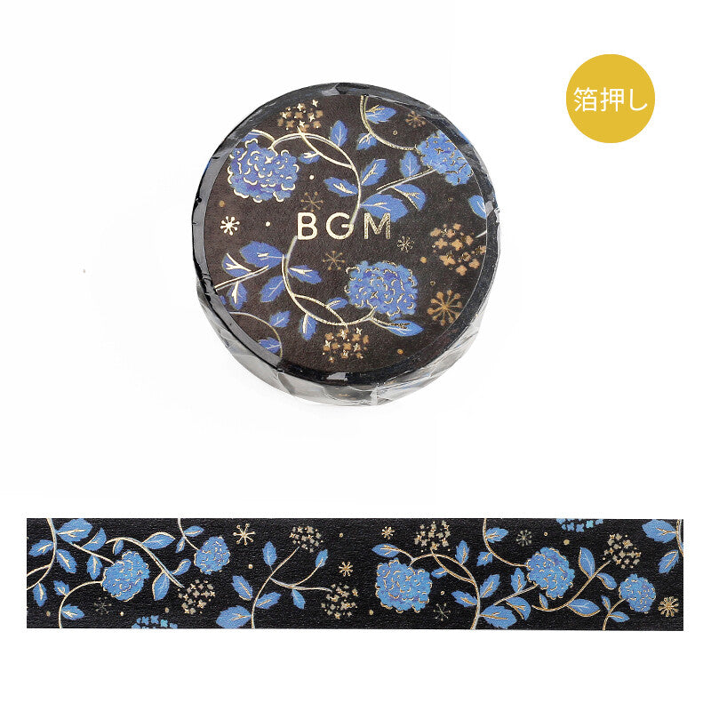 BGM Floral Pattern Gold Foil Washi Tape - Hydrangea BM-SAG010